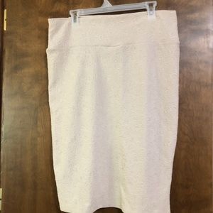 LuLa Roe Cream Pencil Skirt, Womens xl